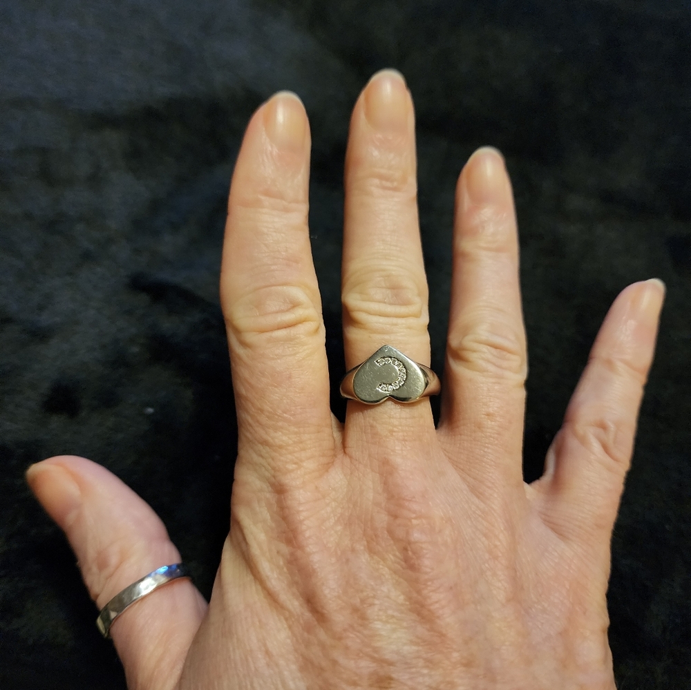 3/$10 Silver C initial ring - Picture 5 of 5